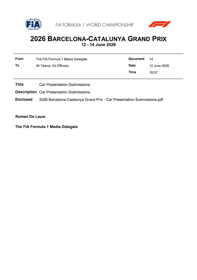 Thumbnail for Doc 14 - Car Presentation Submissions