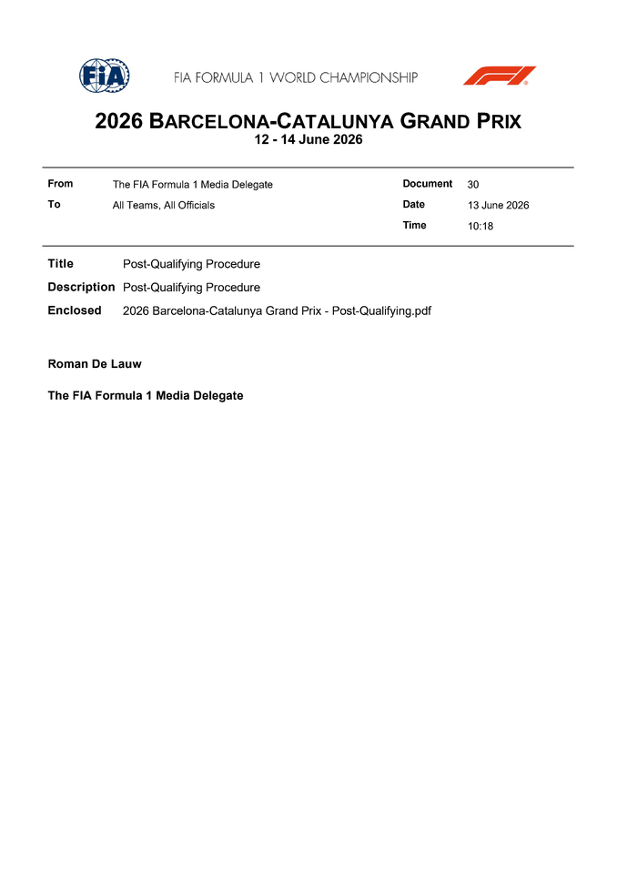 Thumbnail for Doc 30 - Post-Qualifying Procedure