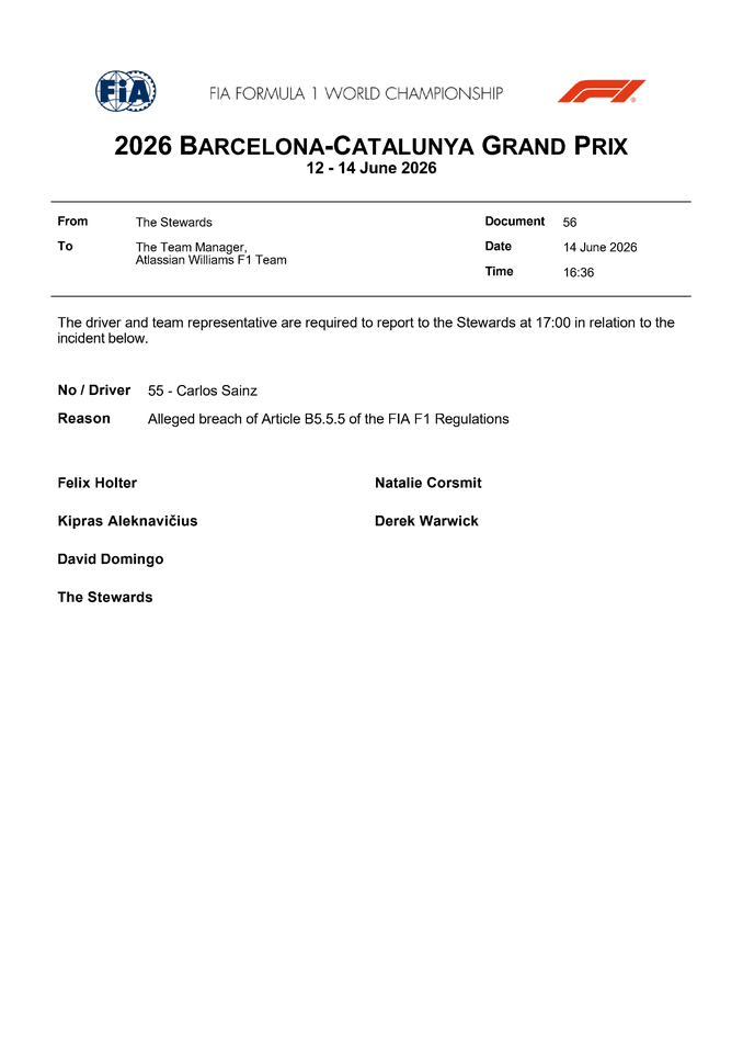 Thumbnail for Doc 56 - Summons - Car 55 - Start Procedure Infringement