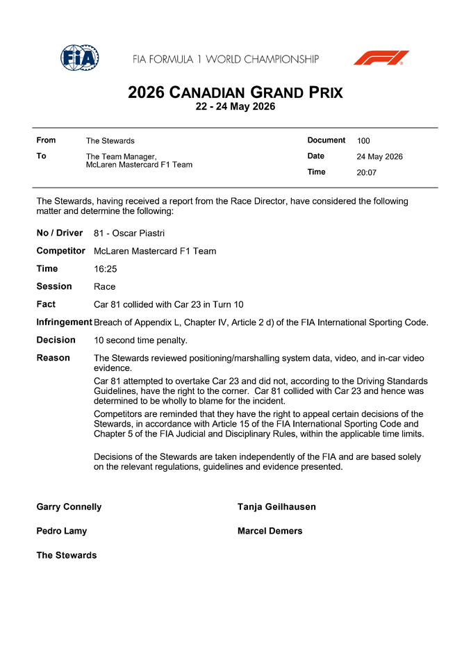 Thumbnail for Doc 100 - Infringement - Car 81 - Collision with Car 23