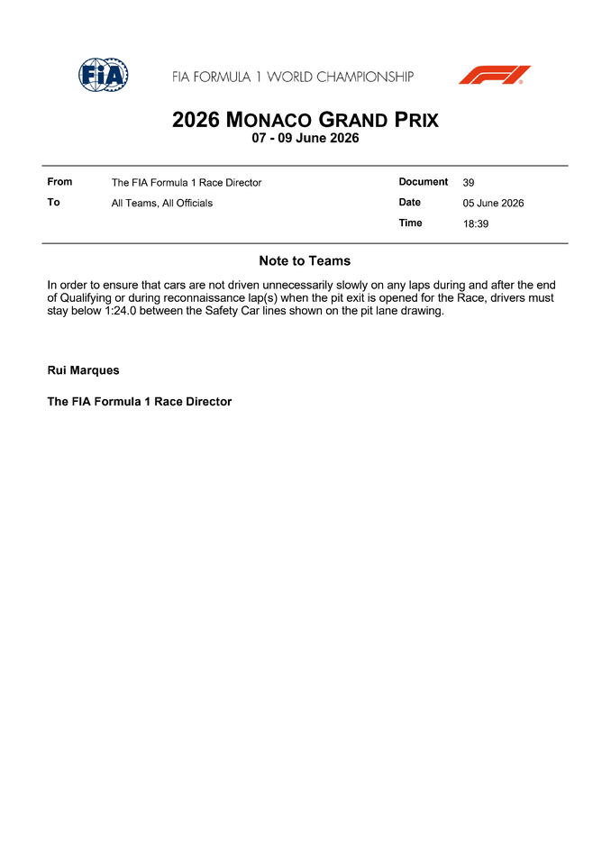 Thumbnail for Doc 39 - Race Director Notes - SC2 - SC1 Times