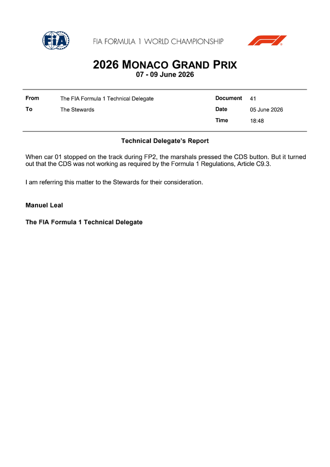 Thumbnail for Doc 41 - Car 01; CDS not functioning when car stopped on the track