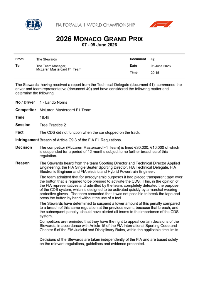 Thumbnail for Doc 42 - Infringement - Car 1 - Technical non-conformity (CDS)